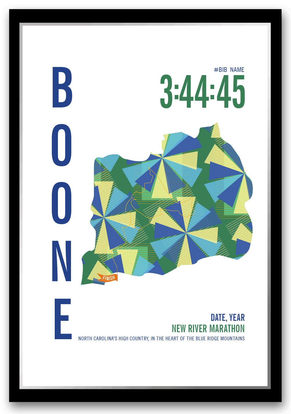 New River Marathoner Map - Run Ink