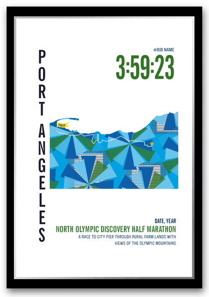 North Olympic Discovery Marathoner Map - Run Ink