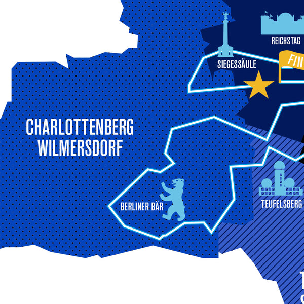 Berlin 26.2 Marathoner Course Map Poster