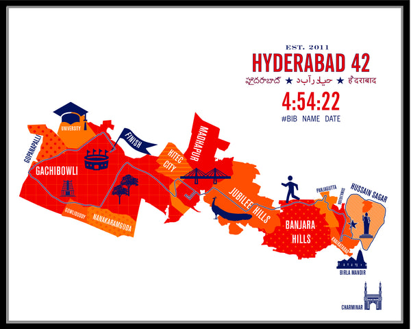 Personalized Hyderabad 42K Iconic Course Map