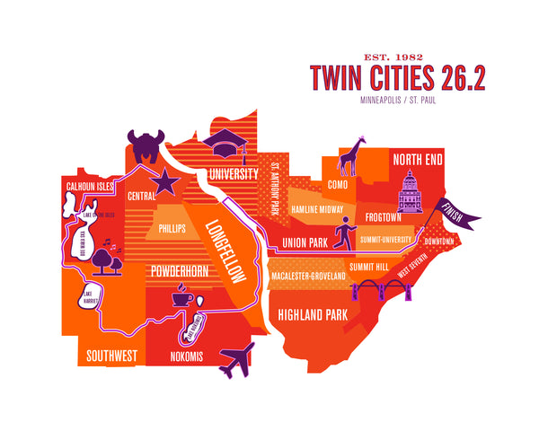 Twin Cities 26.2 Iconic Course Map