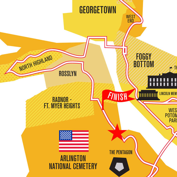 Marine Corps 26.2 Personalized Course Marathon Map Poster