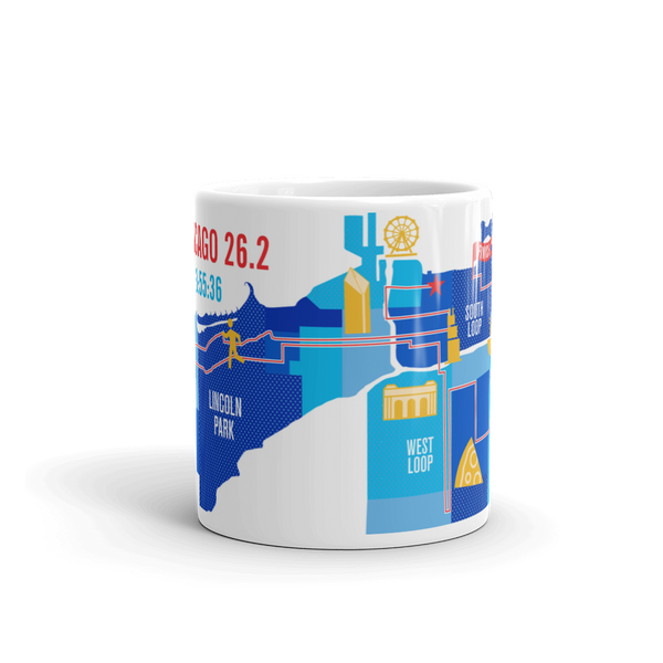 Personalized Chicago 26.2 Marathon Map Course Mug