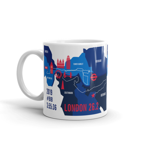 Personalized London 26.2 Marathon Map Course Mug