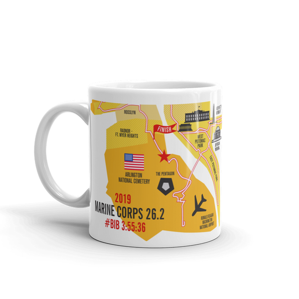 Personalized Marine Corps 26.2 Course Map Mug