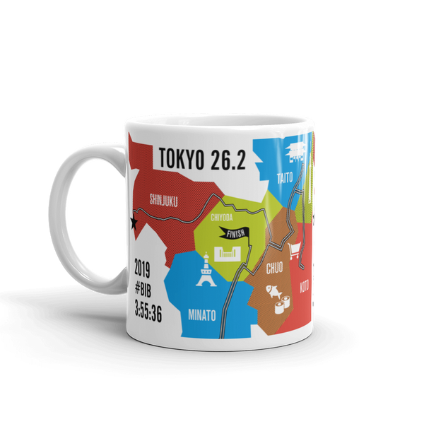 Personalized Tokyo 26.2 Marathon Map Course Mug