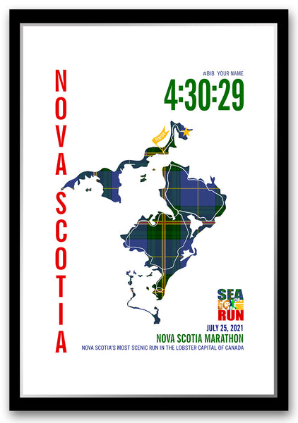 Marathon - Personalized Tartan Race Map - Special 2021 Edition