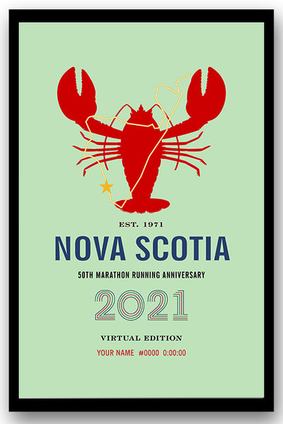 Virtual Edition Personalized Poster - Lobster - 2021 Nova Scotia Marathon Events