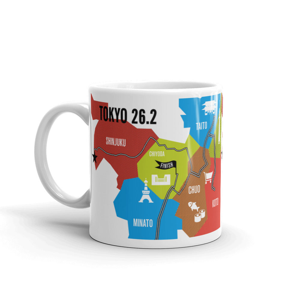 Tokyo 26.2 Marathon Map Course Mug