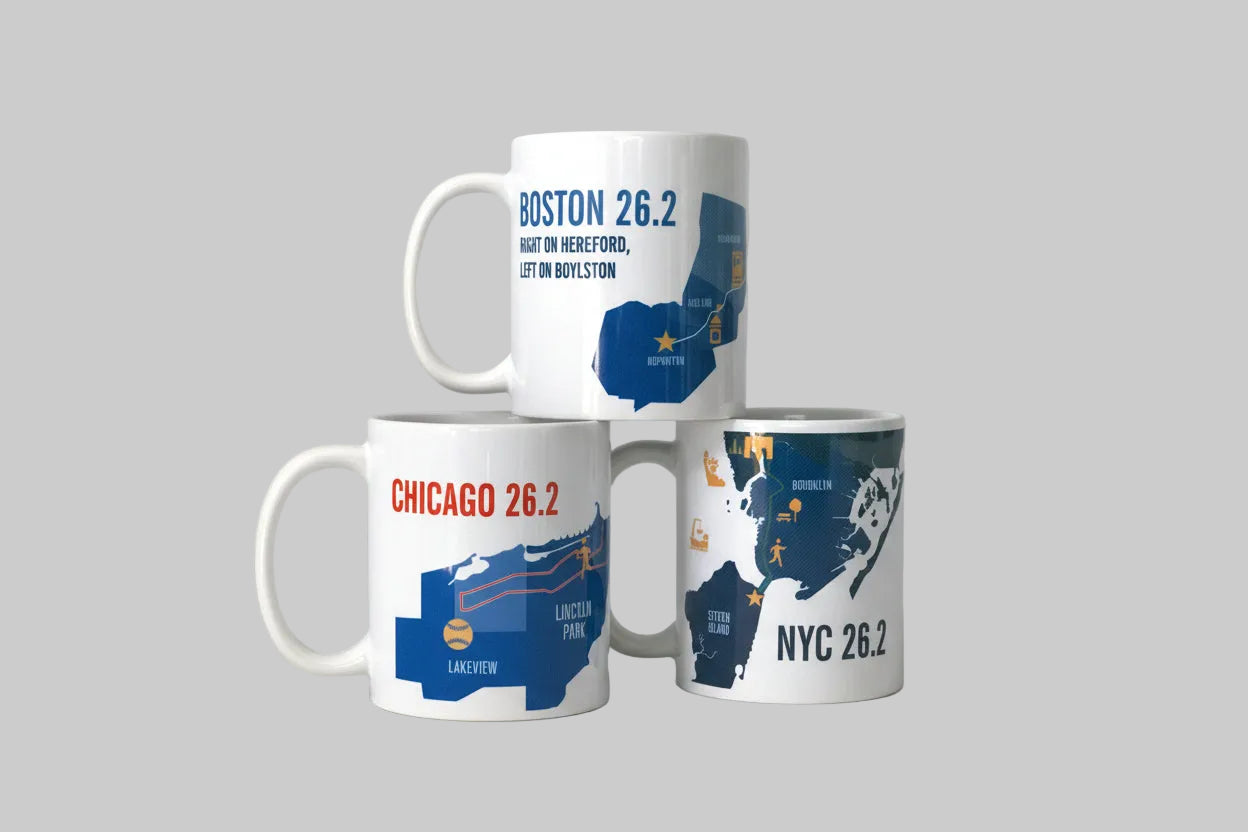 Boston 26.2 Marathoner Course Map Mug