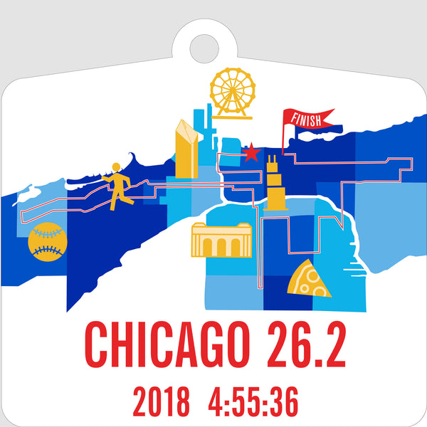 Personalized Chicago 26.2 Marathoner Course Map Christmas Ornament