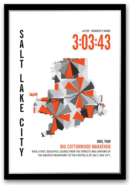 Big Cottonwood Marathoner Map - Run Ink