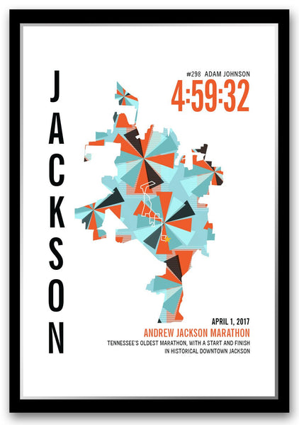 Andrew Jackson Marathoner Map - Run Ink