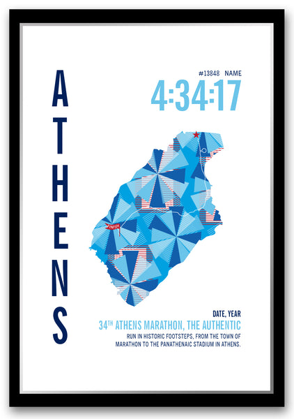 Athens Ohio Marathoner Map - Run Ink
