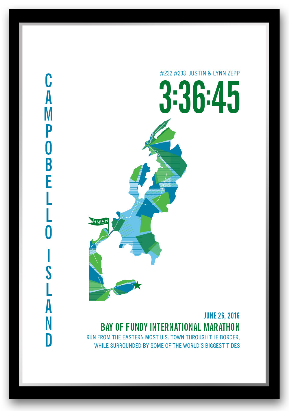 Bay of Fundy International Marathoner Map - Run Ink