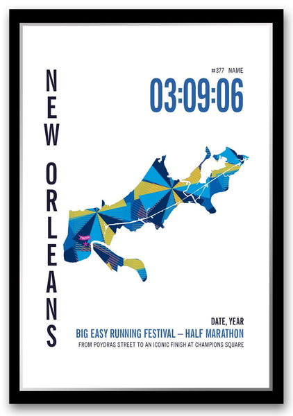 Big Easy Running Festival Half Marathoner Map - Run Ink