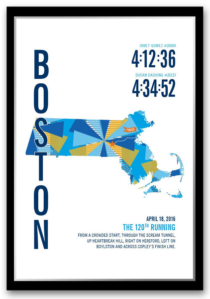 Couple's Marathoner Map - Run Ink