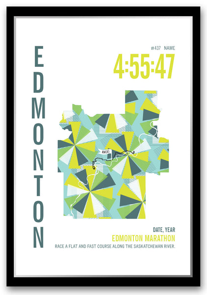 Edmonton Marathoner Map - Run Ink