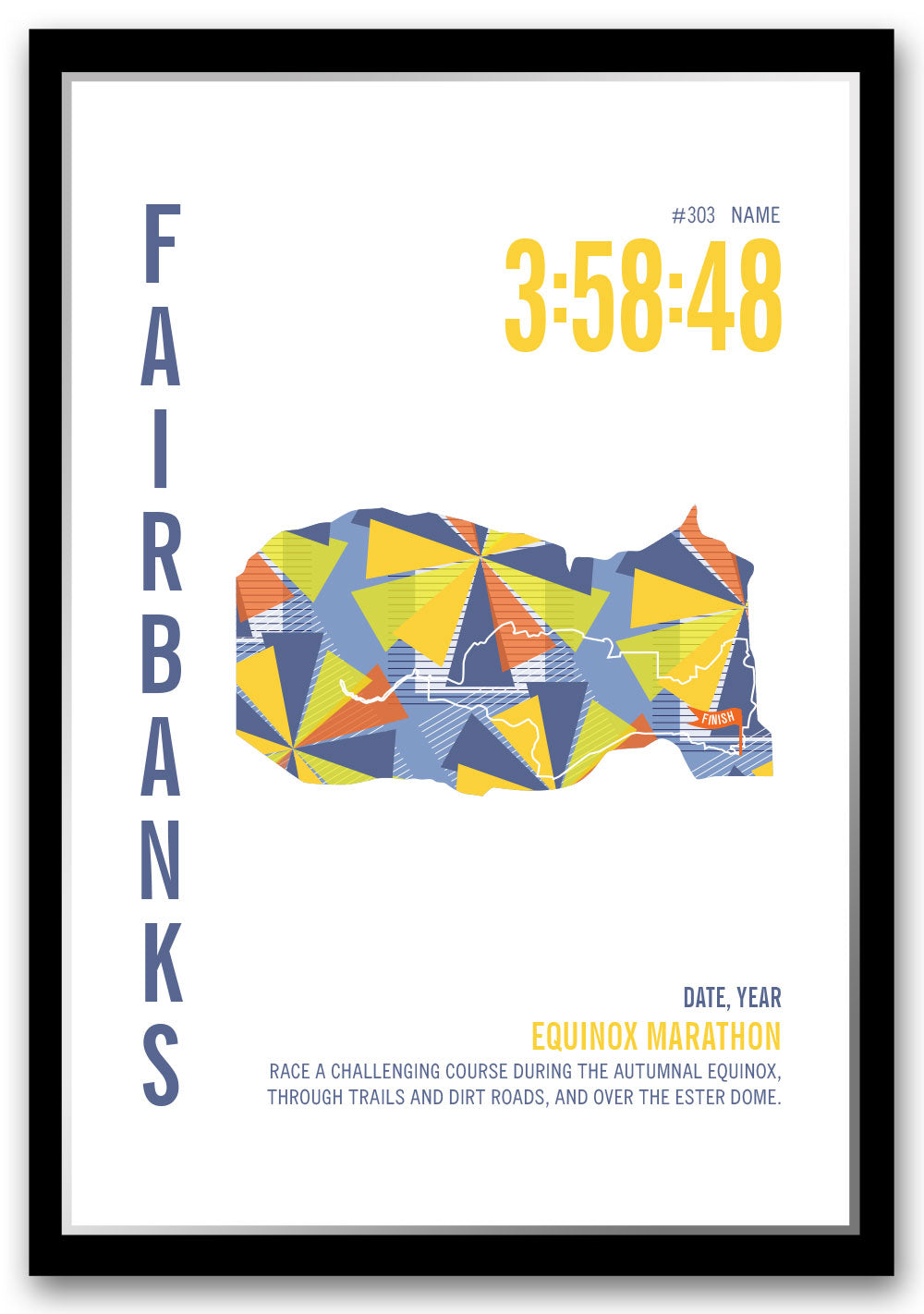 Equinox City Race Map Marathon Poster