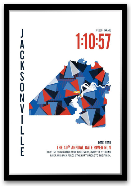 Gate River Run Marathoner Map - Run Ink