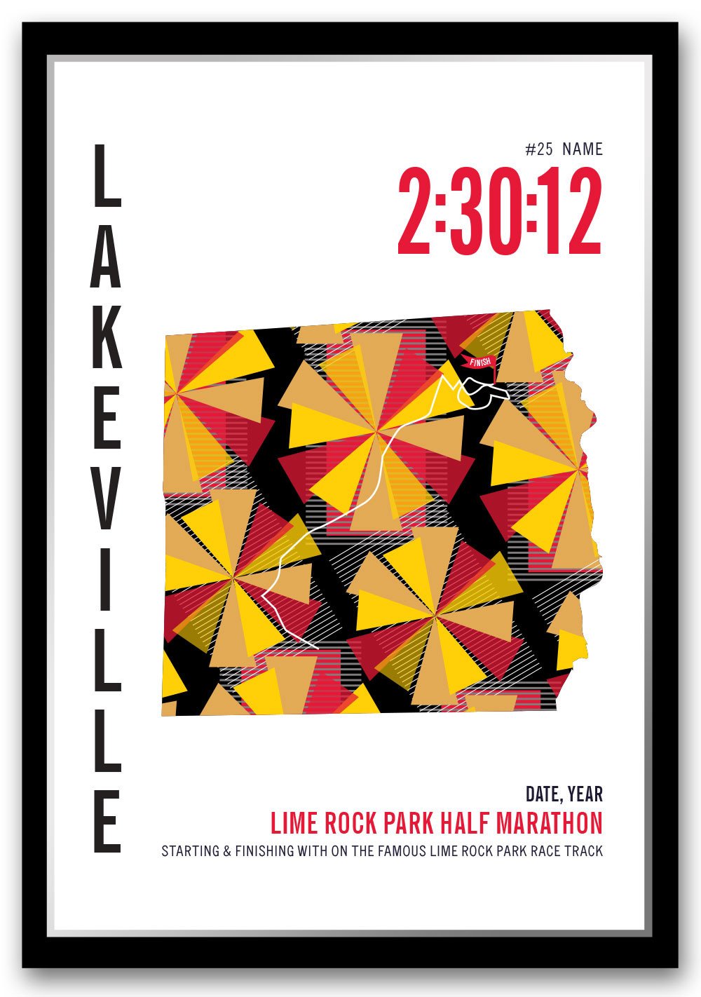 Lime Rock Park Half Marathoner Map - Run Ink