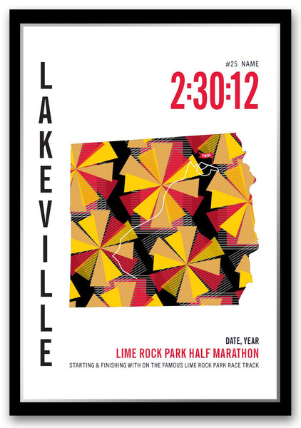 Lime Rock Park Half Marathoner Map - Run Ink