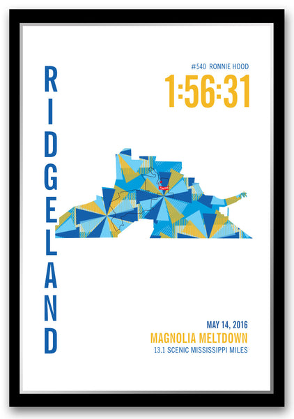Magnolia Meltdown Marathoner Map - Run Ink