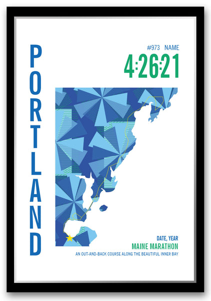 Maine Marathoner Map - Run Ink