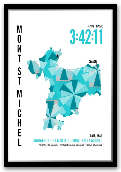 Marathon de la Baie du Mont Marathoner Map - Run Ink