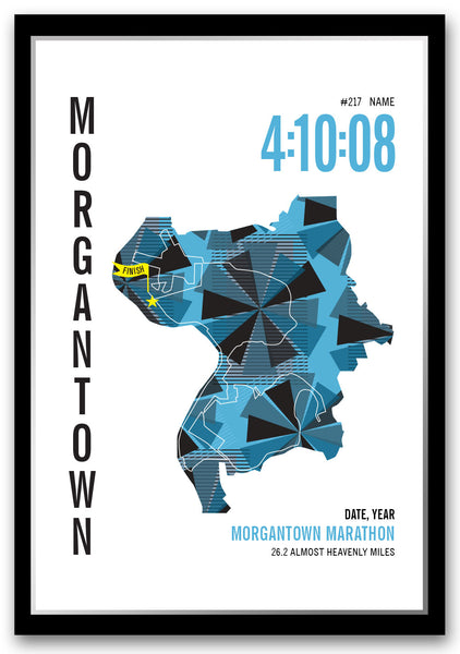 Morgantown Marathoner Map - Run Ink