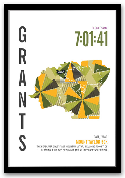 Mt Taylor 50K Marathoner Map - Run Ink
