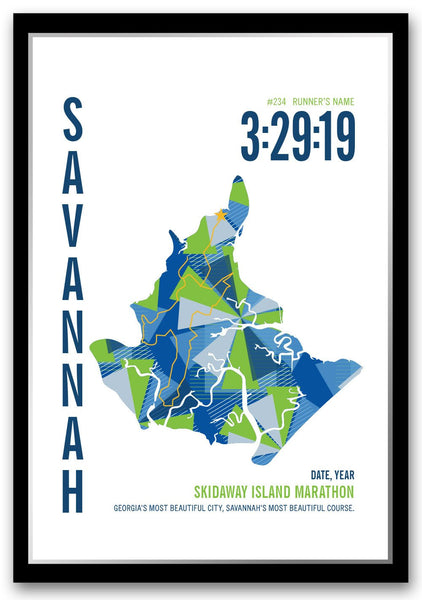 Skidway Island Marathoner Map - Run Ink