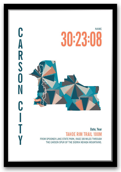 Tahoe Rim Trail 100M Marathoner Map - Run Ink