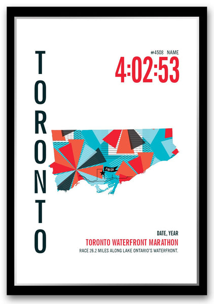 Toronto Waterfront Marathoner Map - Run Ink