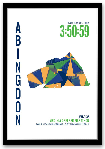 Virginia Creeper Marathoner Map - Run Ink