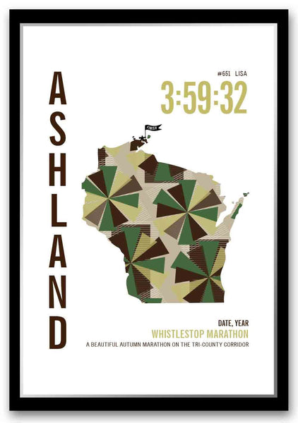 WhistleStop Marathoner Map - Run Ink