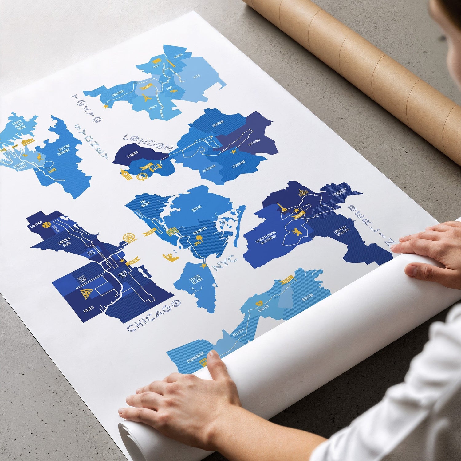 World Majors Stat Tracking Map Poster