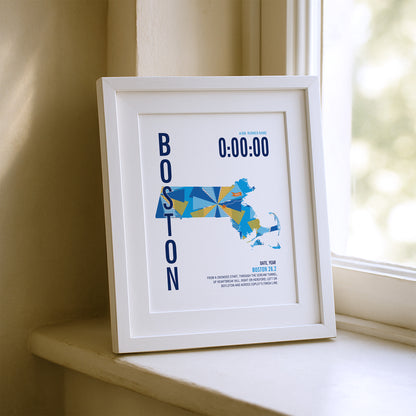 Boston 26.2 City Race Map Marathon Poster