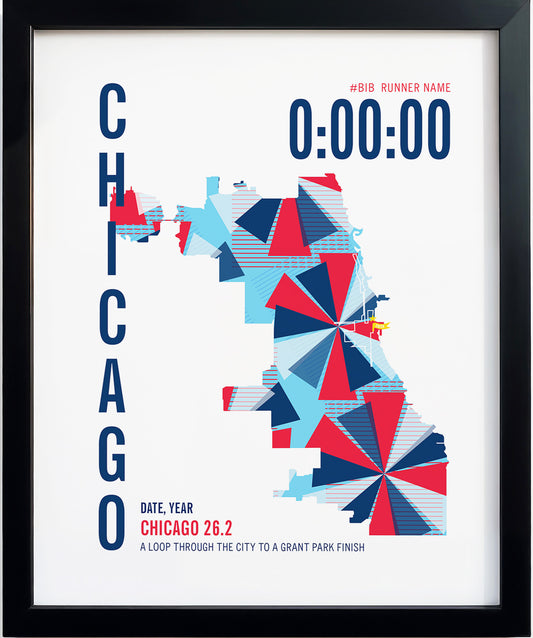 Chicago 26.2 City Race Map Marathon Poster