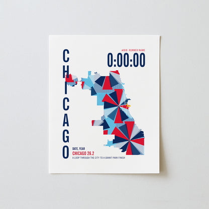 Chicago 26.2 City Race Map Marathon Poster