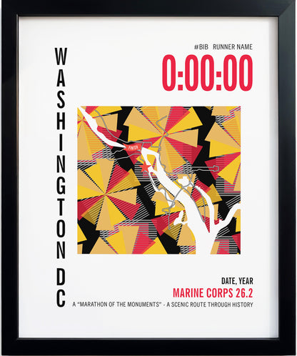 Marine Corps 26.2 City Race Map Marathon Poster