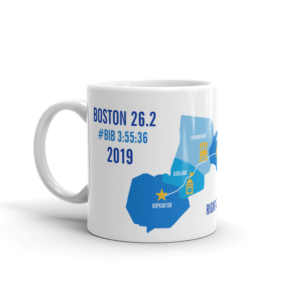 Boston 26.2 Marathoner Course Map Mug