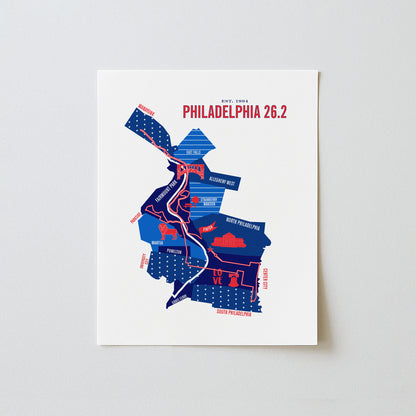 Philadelphia 26.2 Marathon Iconic Course Map Poster
