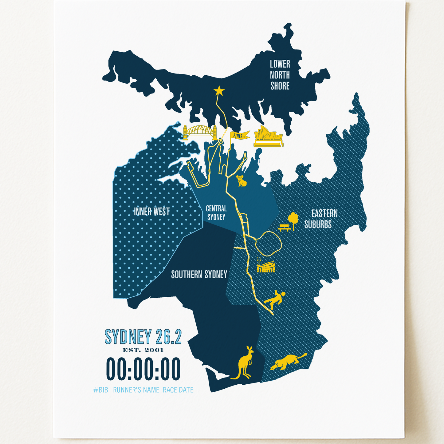 Sydney Iconic Course Marathon Map