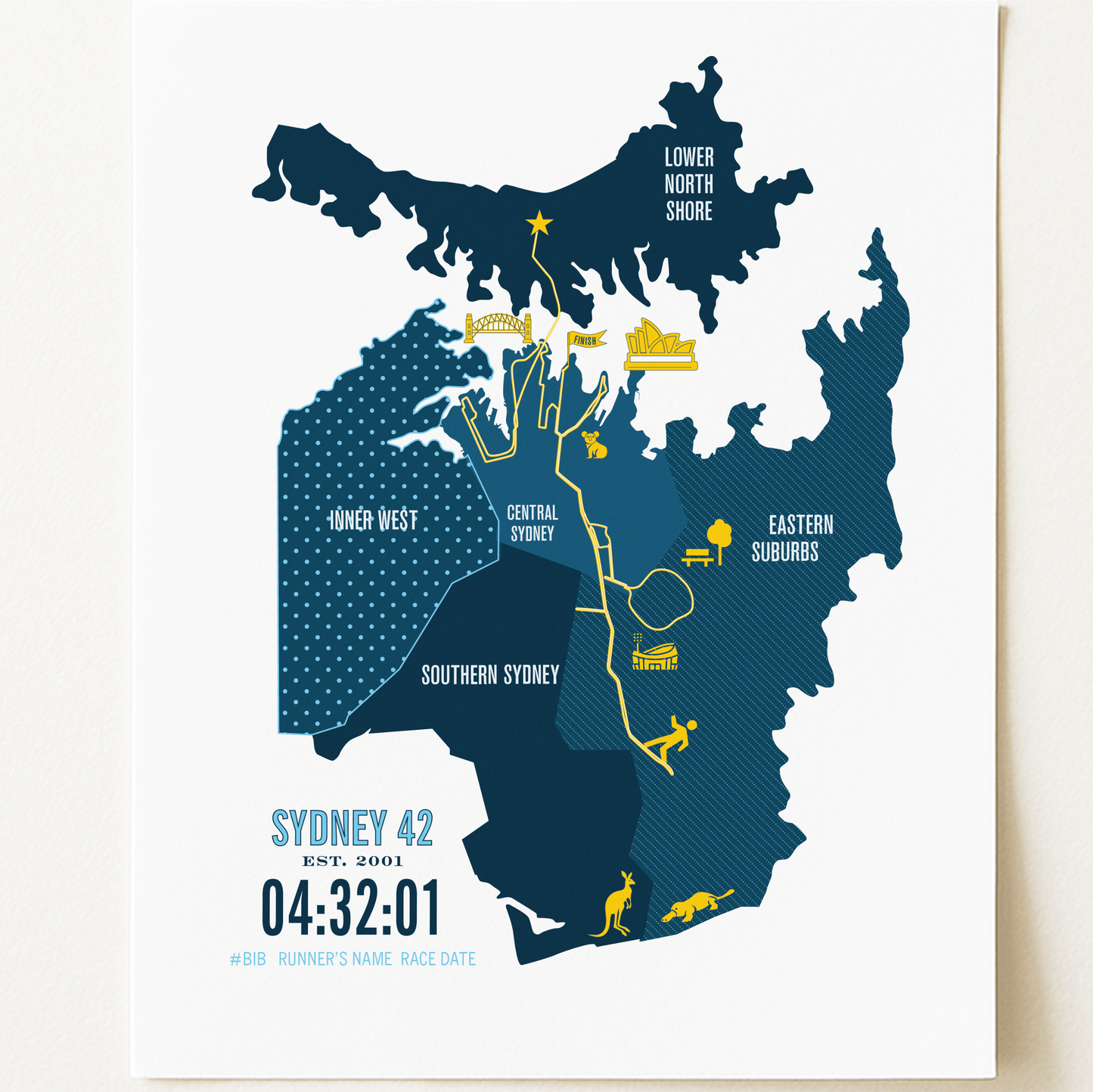 Sydney Iconic Course Marathon Map