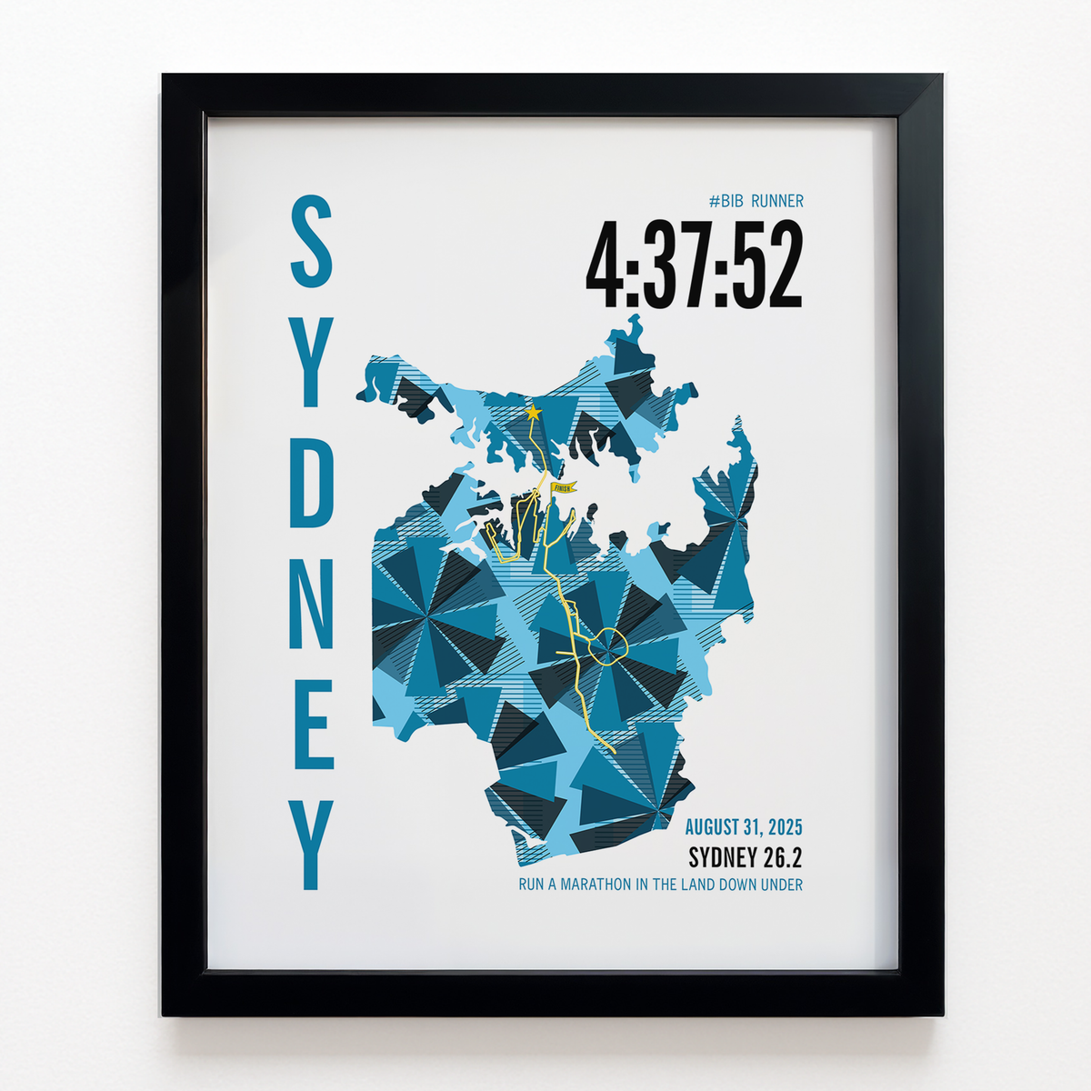 Sydney 26.2 City Race Map Marathon Poster