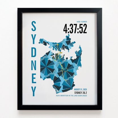 Sydney 26.2 City Race Map Marathon Poster
