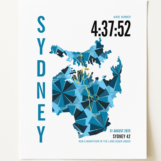 Sydney 26.2 City Race Map Marathon Poster