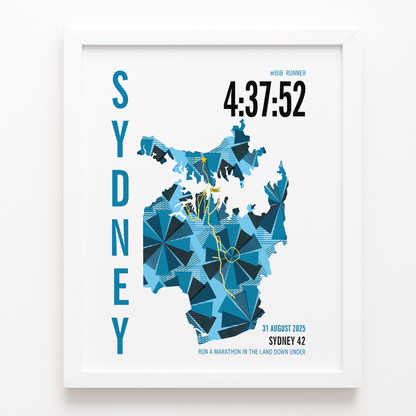Sydney 26.2 City Race Map Marathon Poster