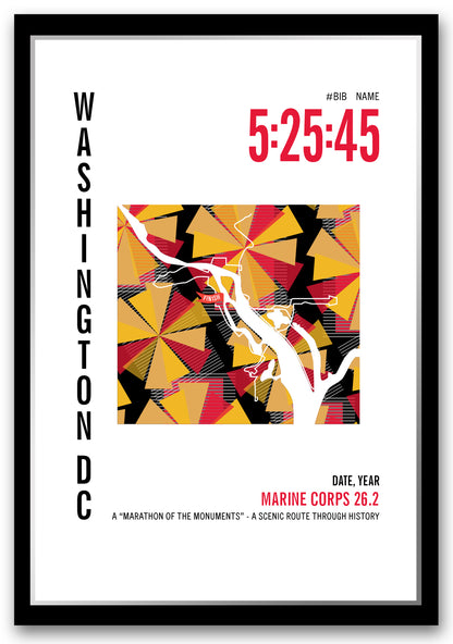 Marine Corps 26.2 City Race Map Marathon Poster